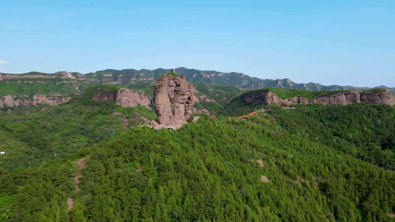 中国河北承德市 双塔山 夏天晴天风景航拍4k视频视频素材