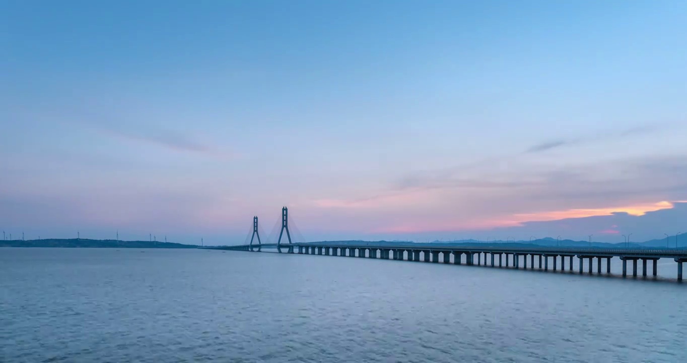 鄱阳湖二桥傍晚延时视频素材