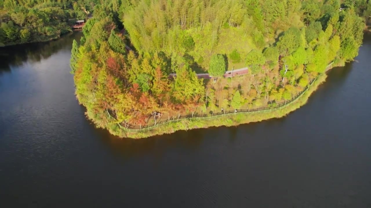 福建龙岩古田山庄秋天的景色视频素材