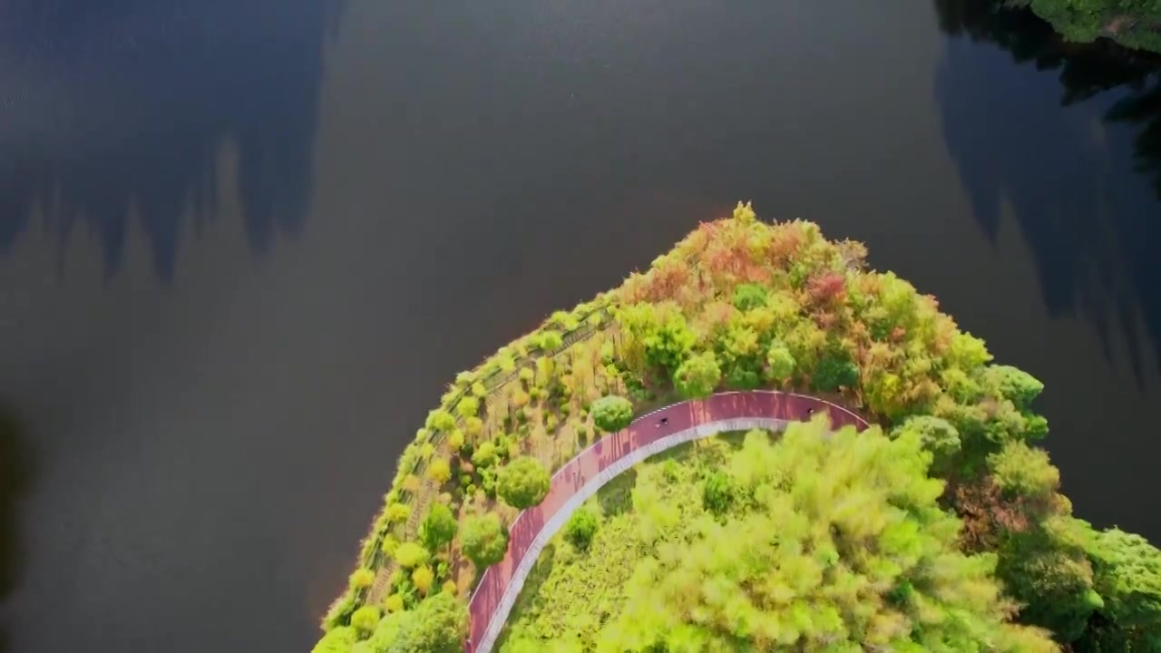 福建龙岩古田山庄秋天的景色视频素材