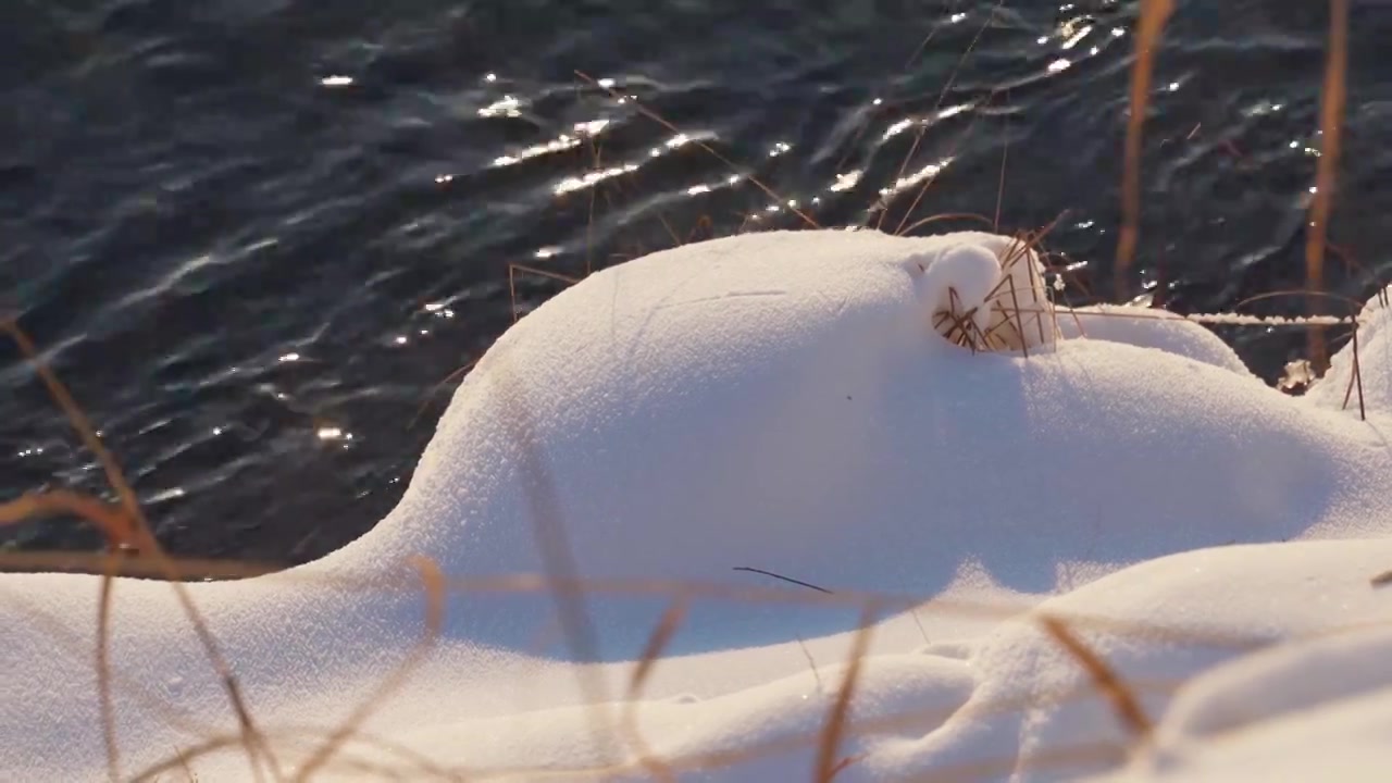 冬天唯美雪地空镜视频素材