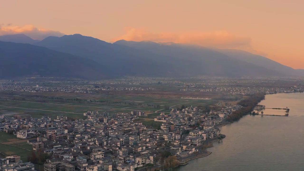 大理苍山洱海夕照视频素材