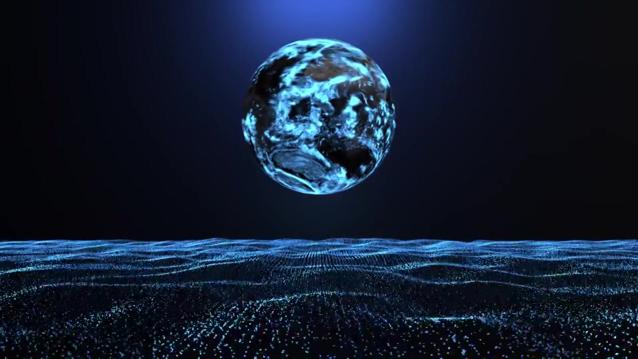 旋转的地球和网络大数据，三维科技动画特效视频素材画面3