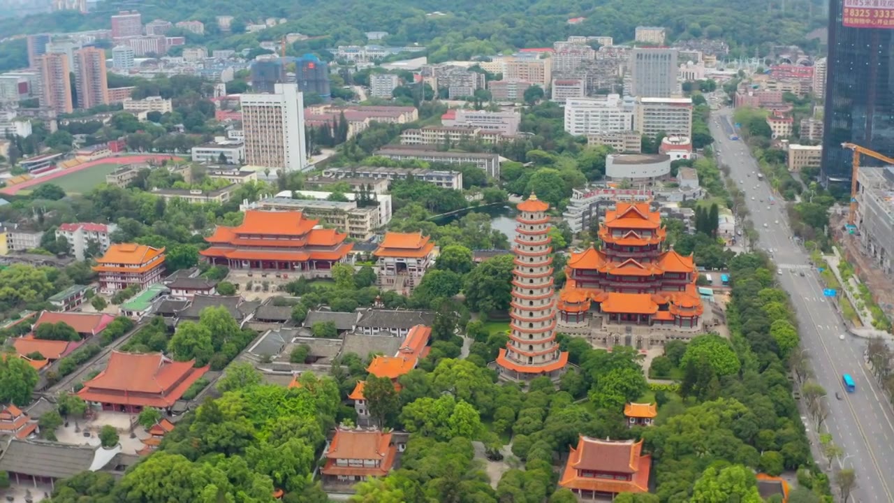 航拍福州西禅寺视频素材