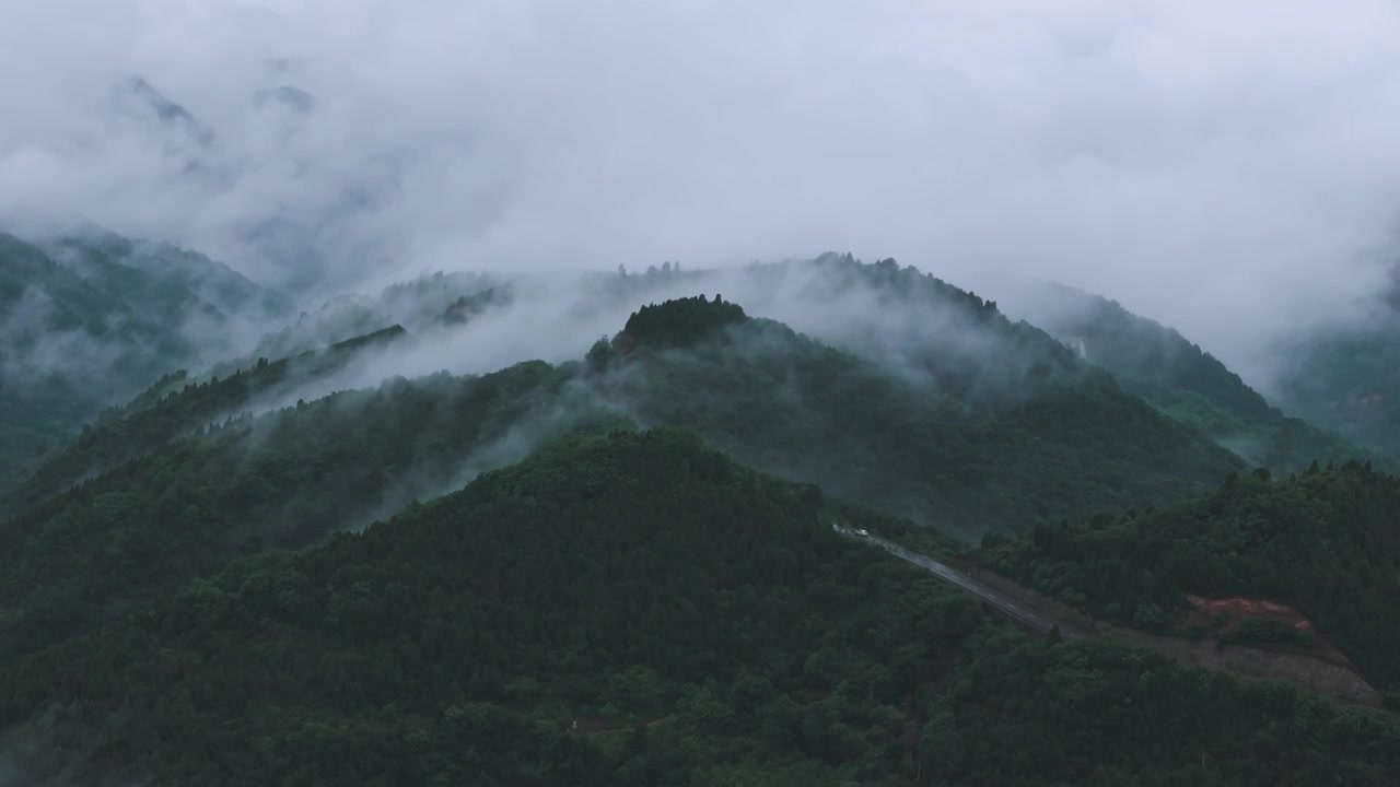 秦岭云海航拍视频素材