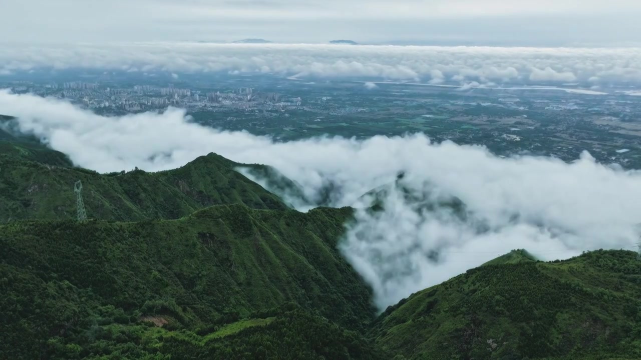 秦岭云海航拍视频素材