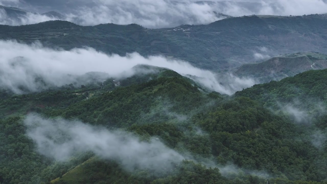 秦岭云海航拍视频素材