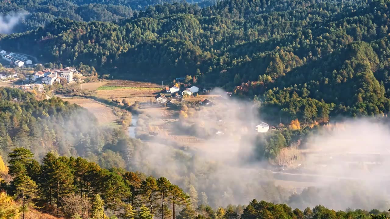 黎坪秋景云海日出延时视频素材