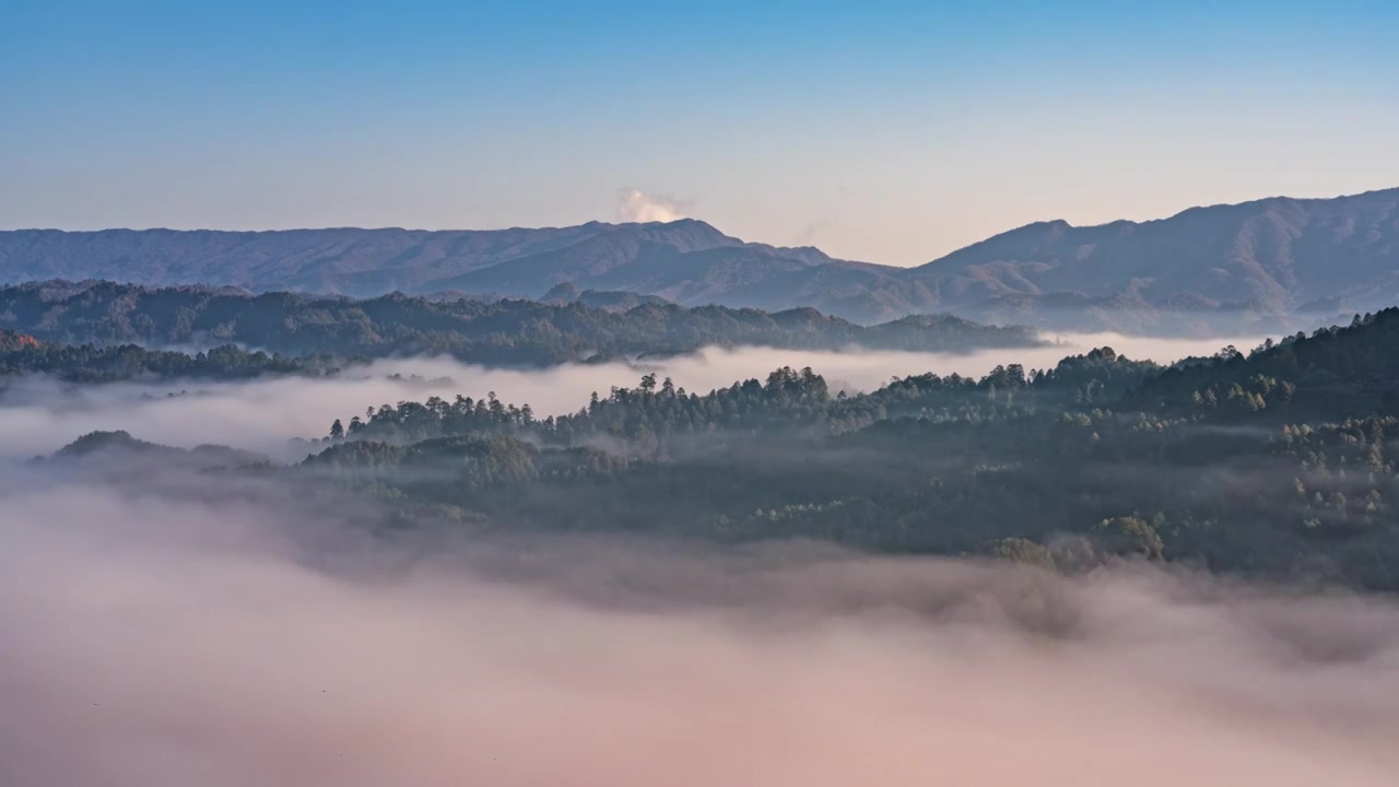 黎坪秋景云海日出延时视频素材