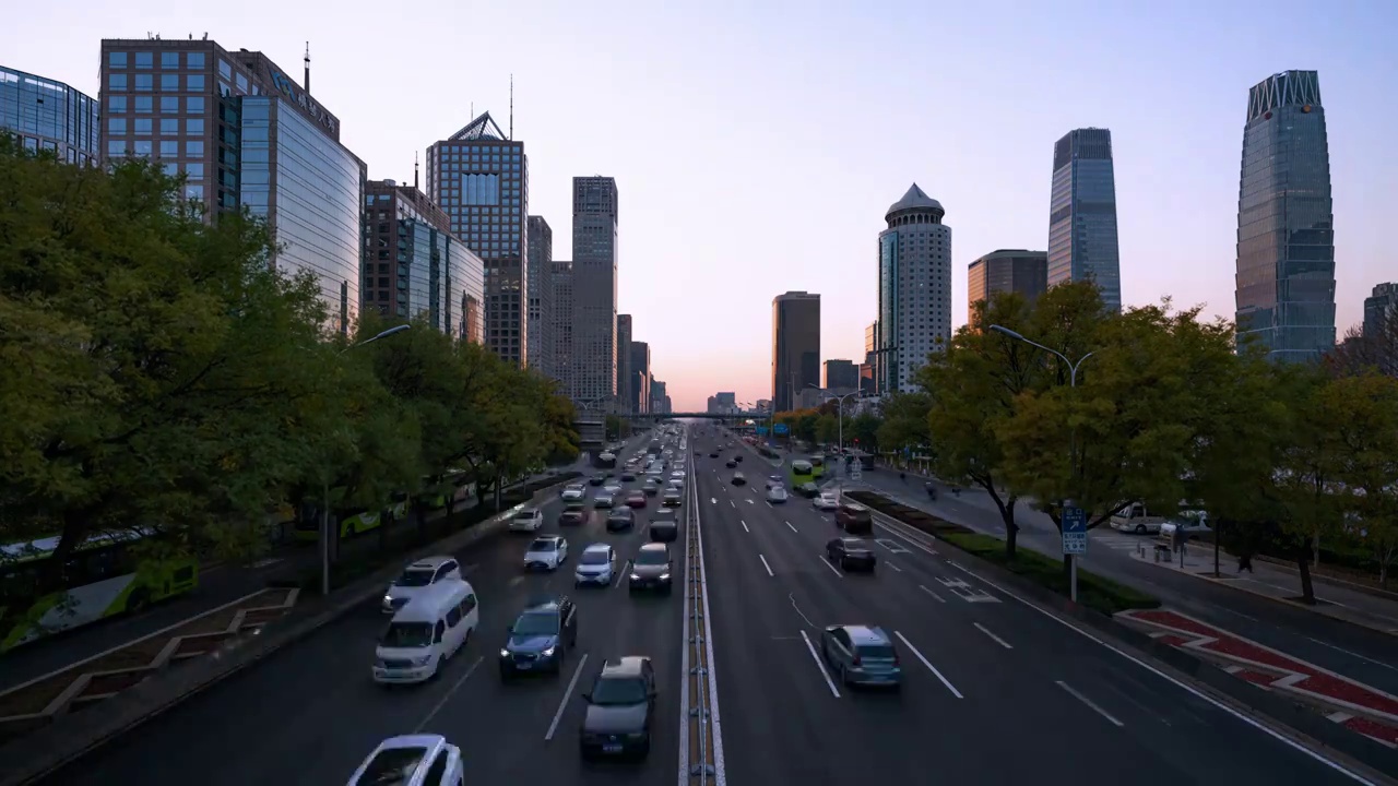 城市风景 国贸桥视频素材