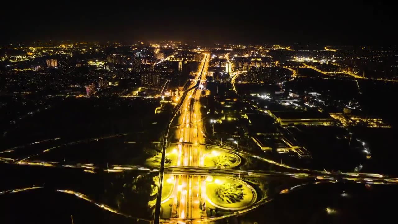 南京雍庄枢纽夜景延时视频素材