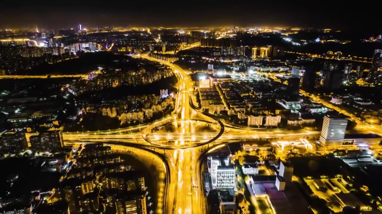 南京江北新区浦泗立交夜景延时视频素材