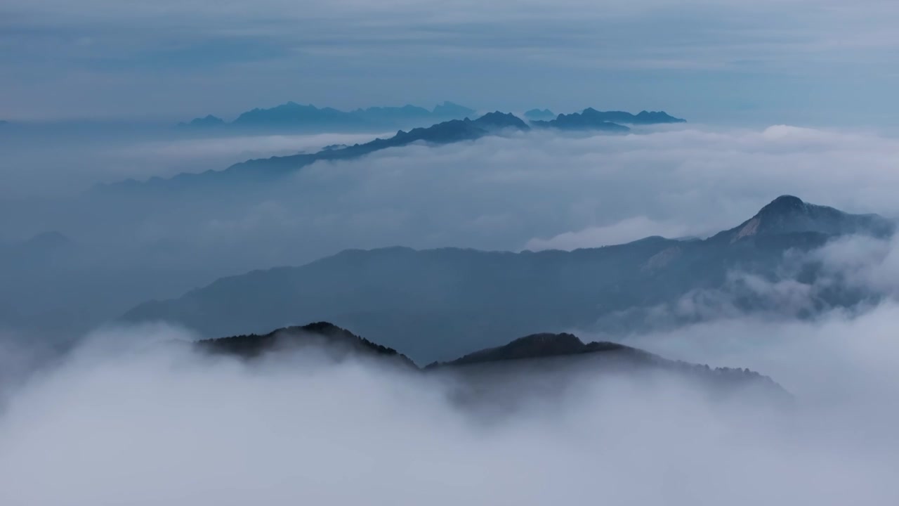 平顶山尧山雪后云海视频素材