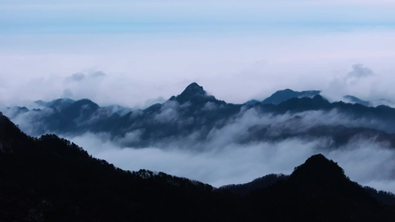 平顶山尧山雪后云海视频素材