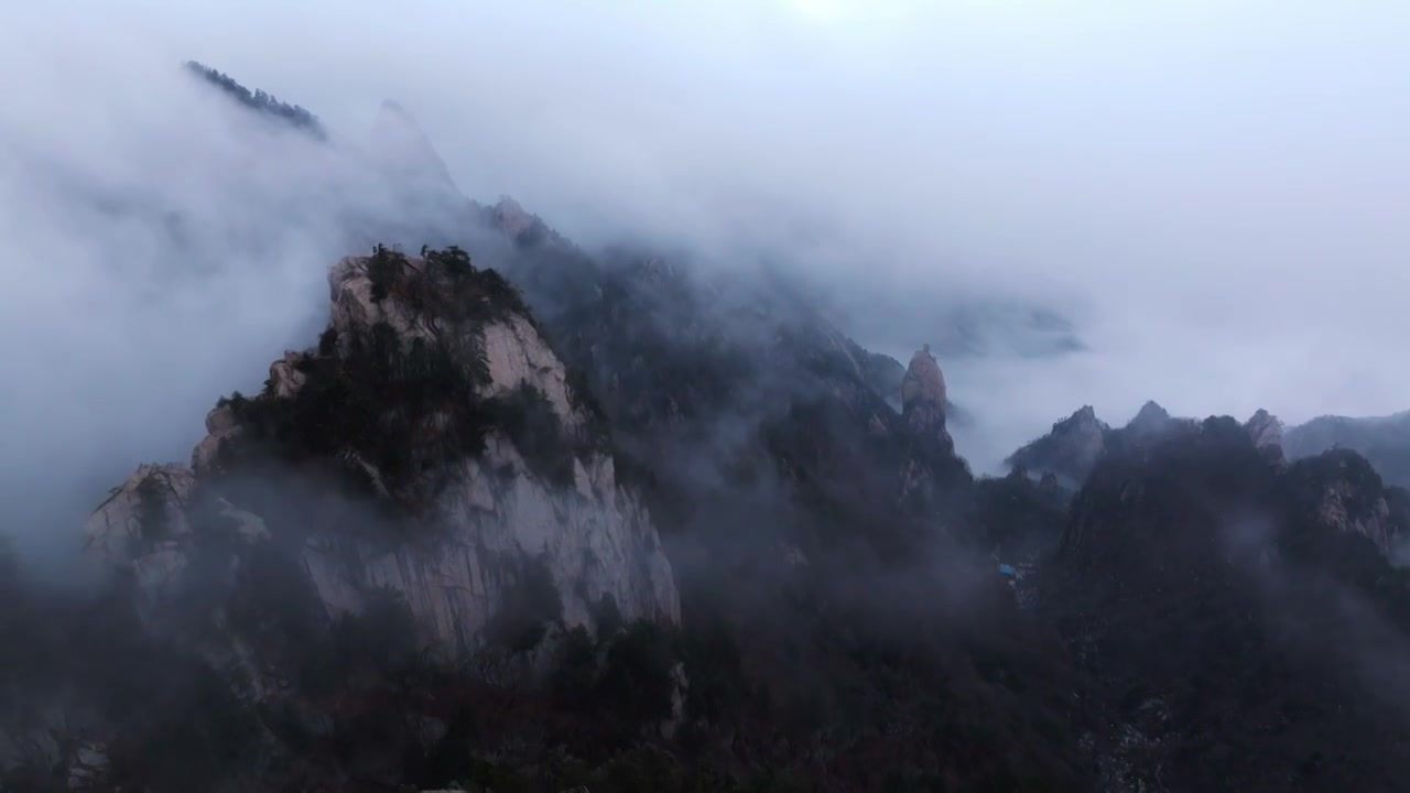 平顶山尧山雪后云海视频素材