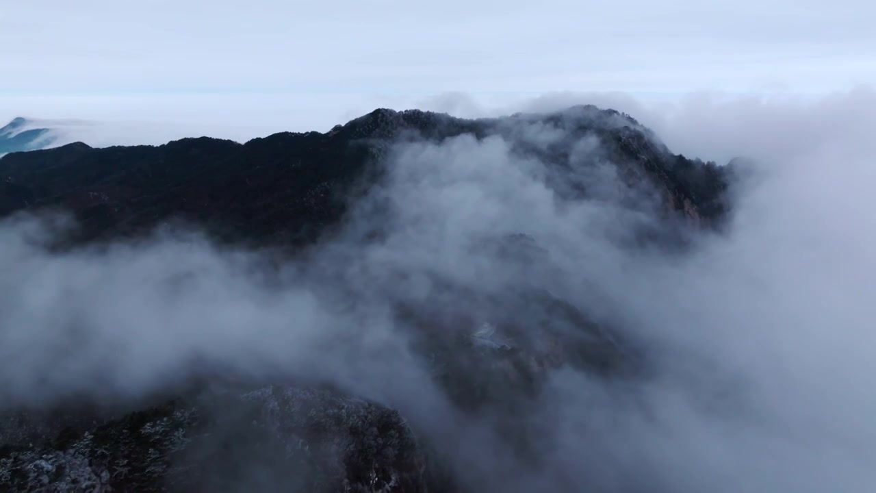 平顶山尧山雪后云海视频素材