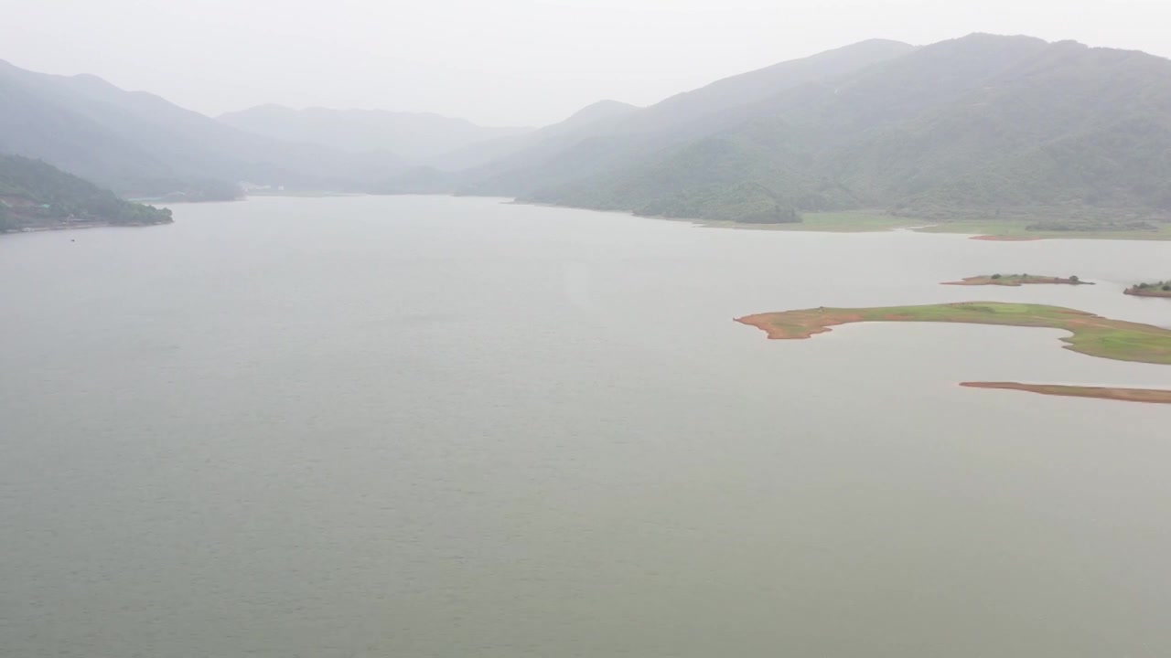 航拍溪霞水库国家水利风景区视频素材