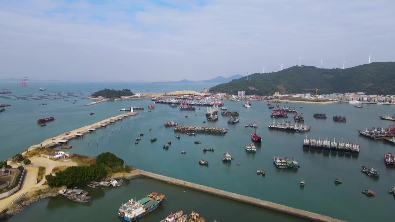 海陵岛闸坡渔港视频下载