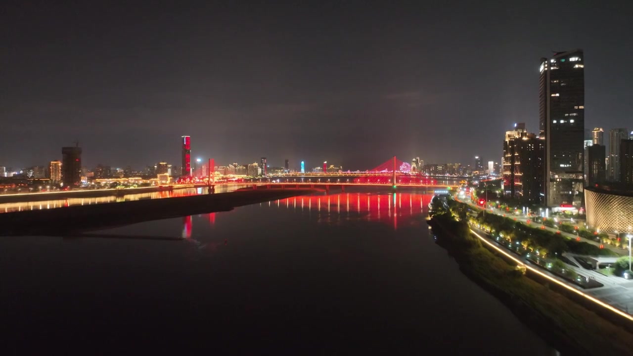 南昌红谷滩夜景视频素材