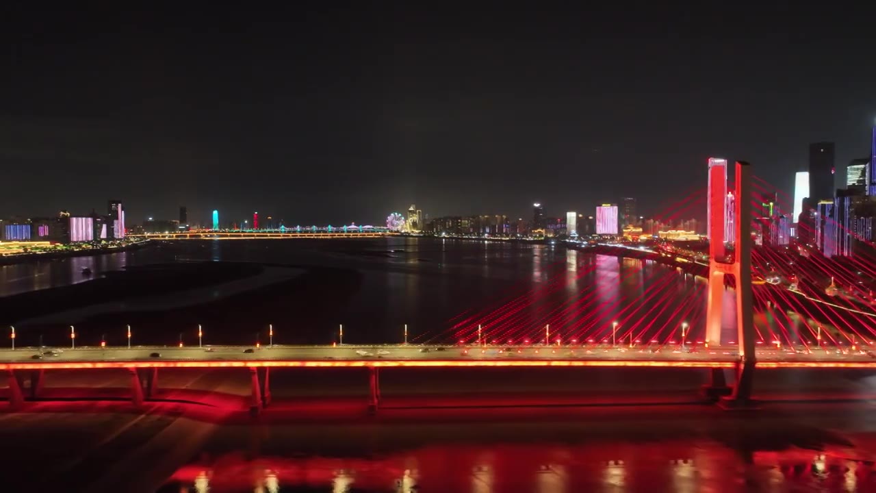 南昌红谷滩夜景视频素材