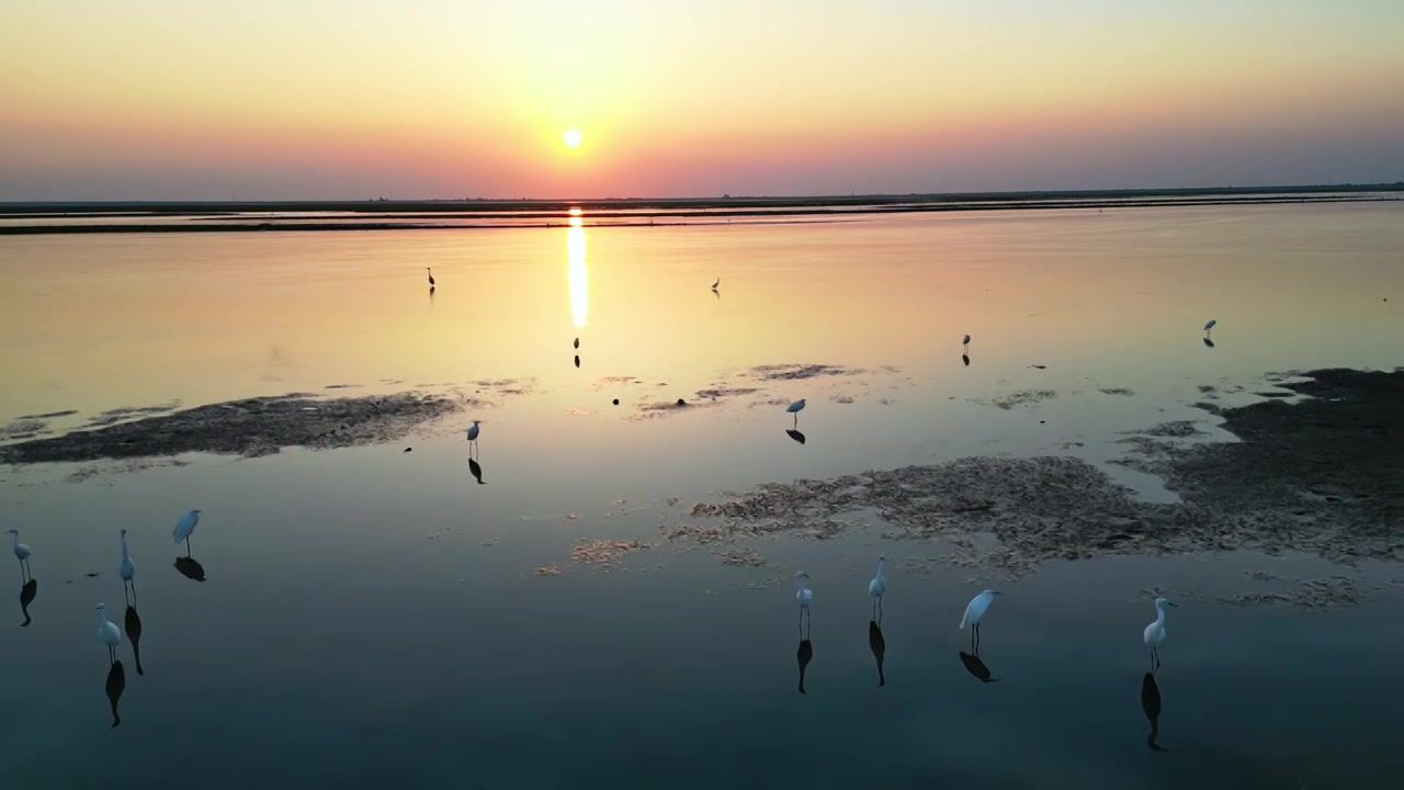 航拍江西鄱阳湖视频素材