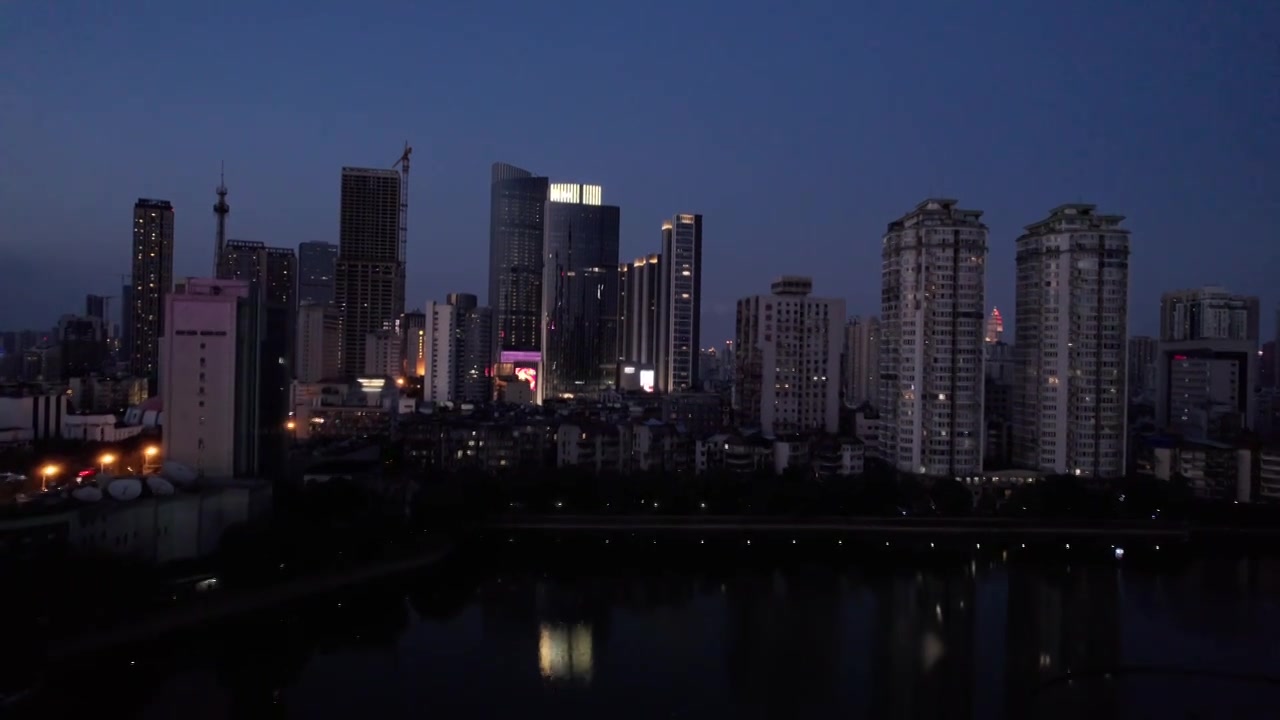 4K 航拍武汉城市夜色视频素材