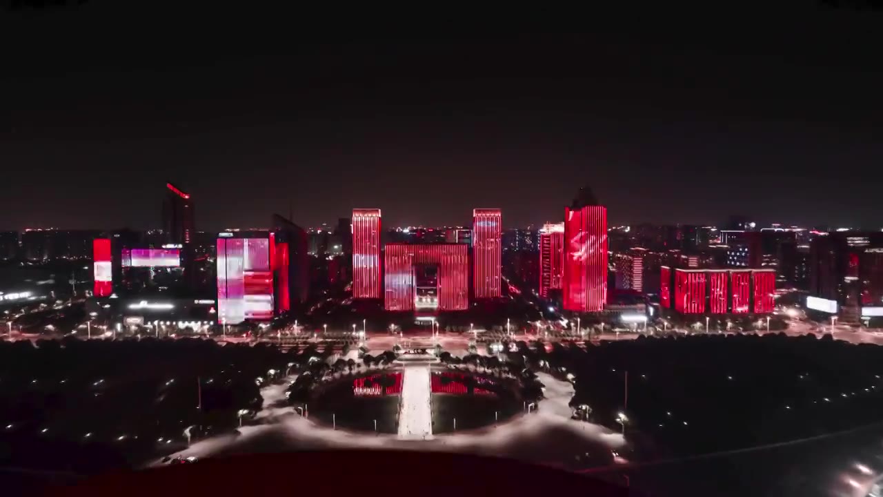 南京奥体中心夜景延时视频素材