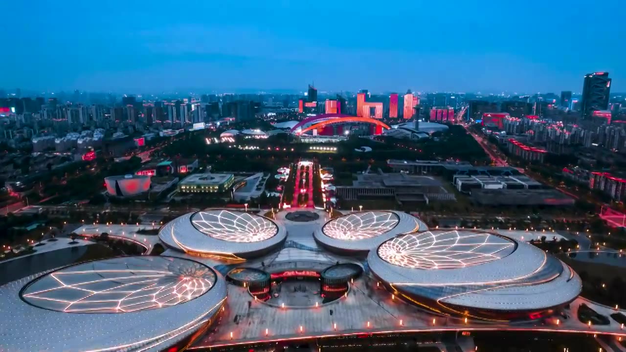 南京河西夜景延时视频素材