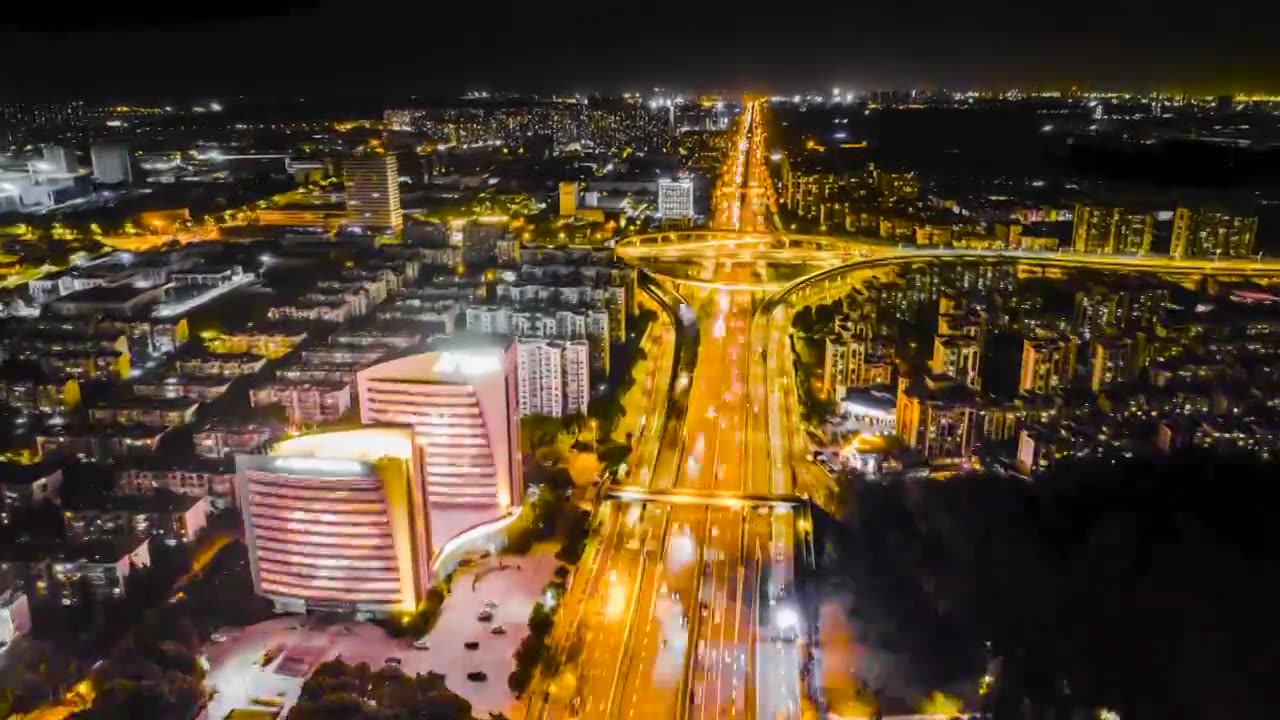 南京江北新区浦泗立交夜景延时视频素材