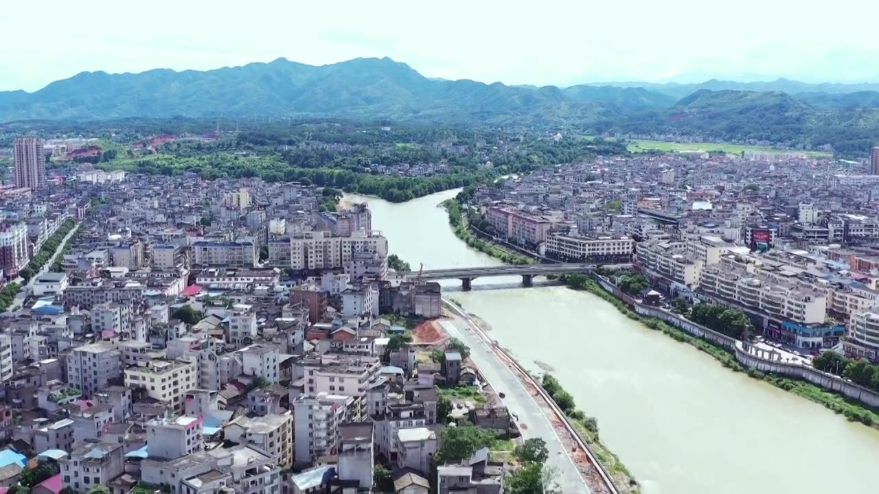 航拍江西省吉安市遂川县老城区视频素材