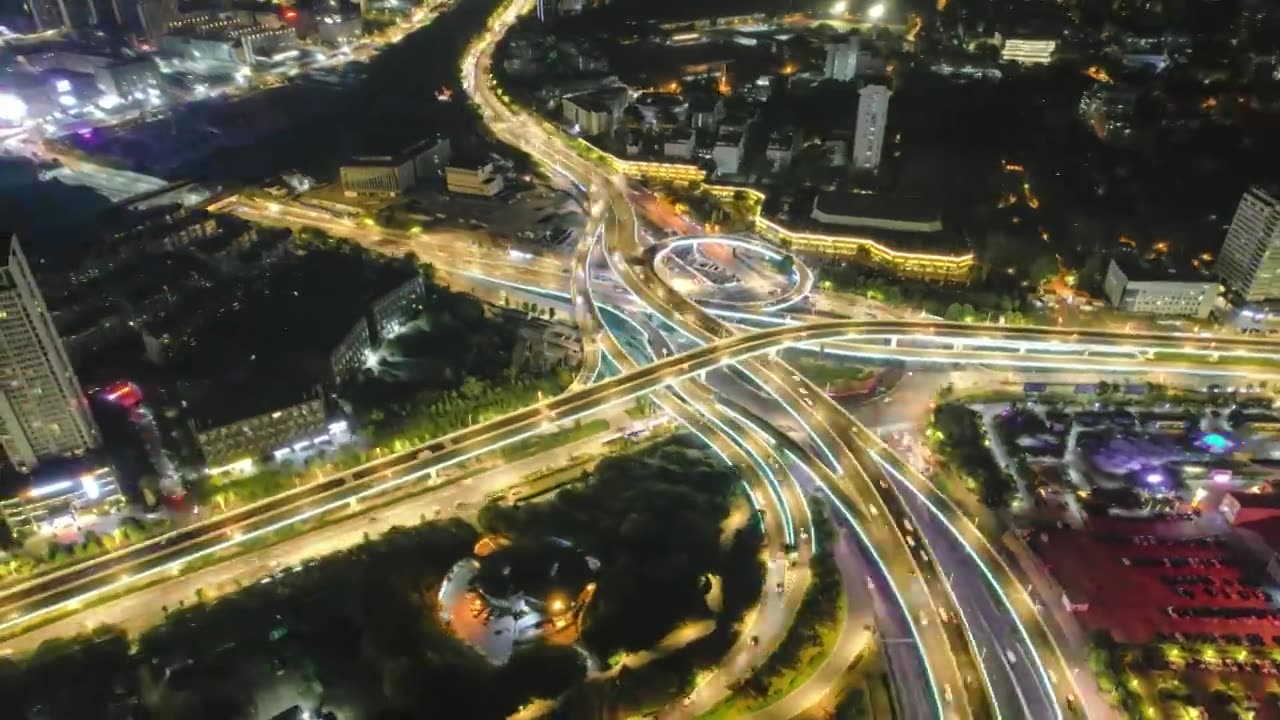 南京新庄立交夜景车流延时视频素材