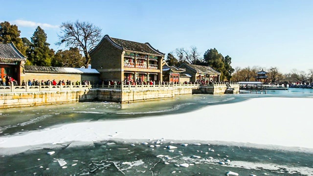 北京颐和园冬景视频素材