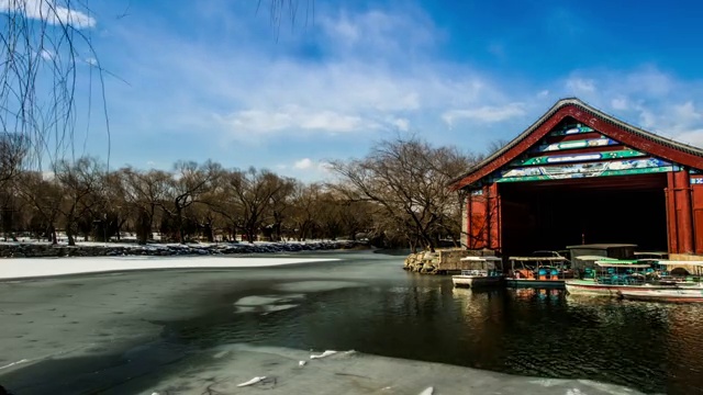 北京颐和园冬景视频素材