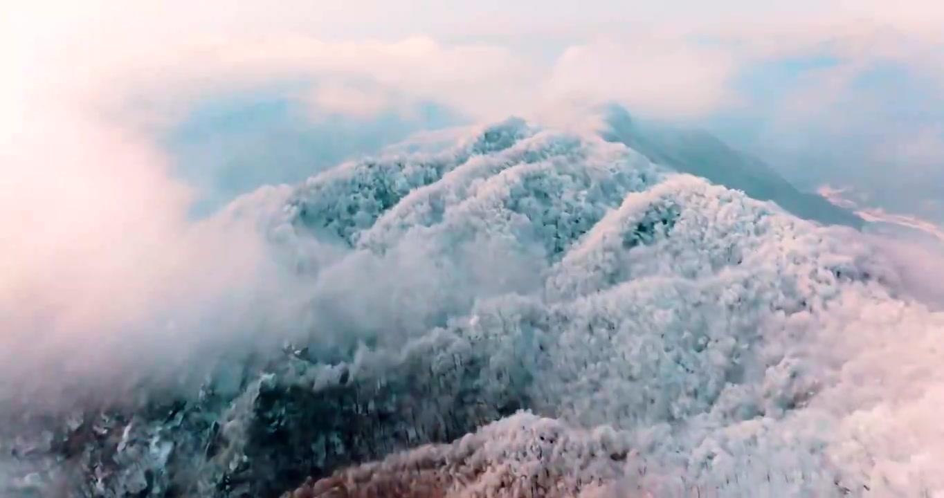 太华山航拍雪景4k视频素材