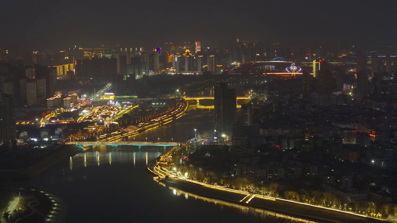 周口城市天际线新年夜景视频素材