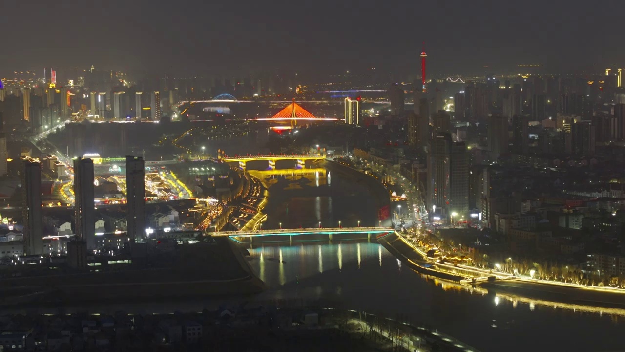 周口城市天际线新年夜景视频素材