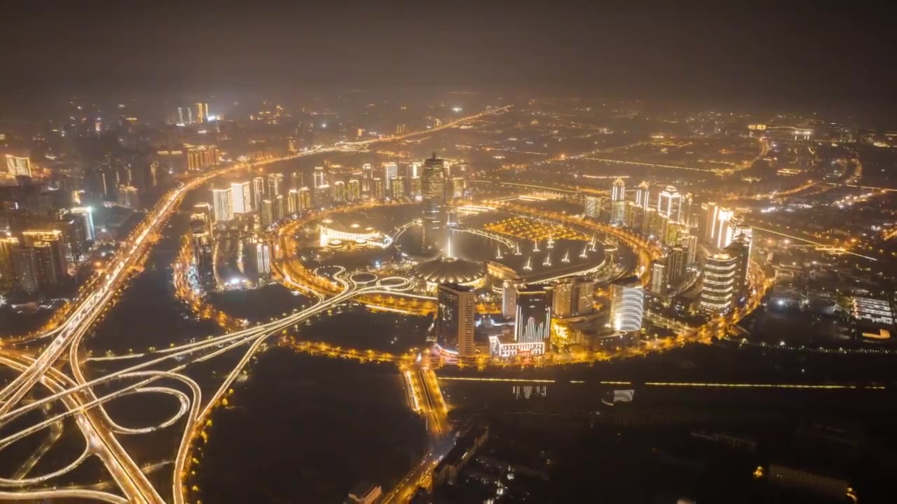 郑州大玉米夜景延时合集视频素材