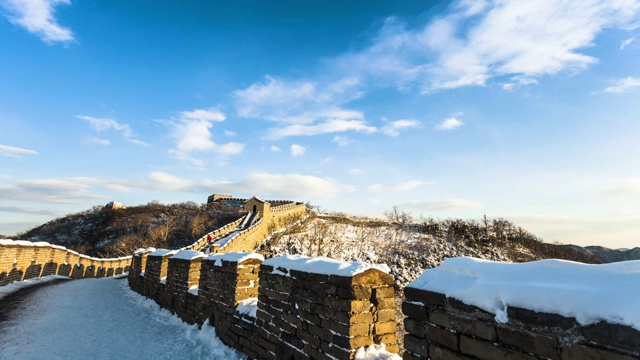 雪后长城视频素材