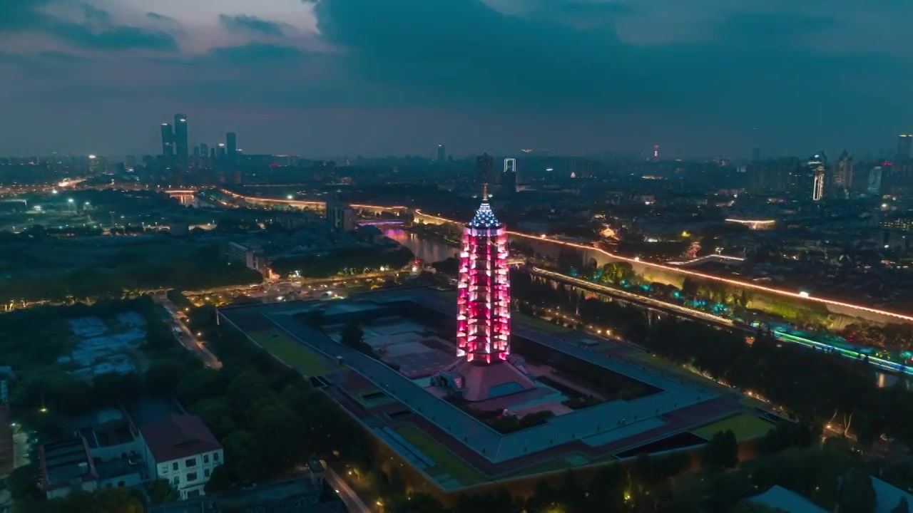 南京大报恩寺夜景延时视频素材