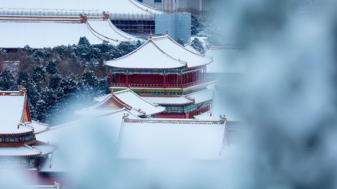 北京故宫紫禁城雪景视频素材