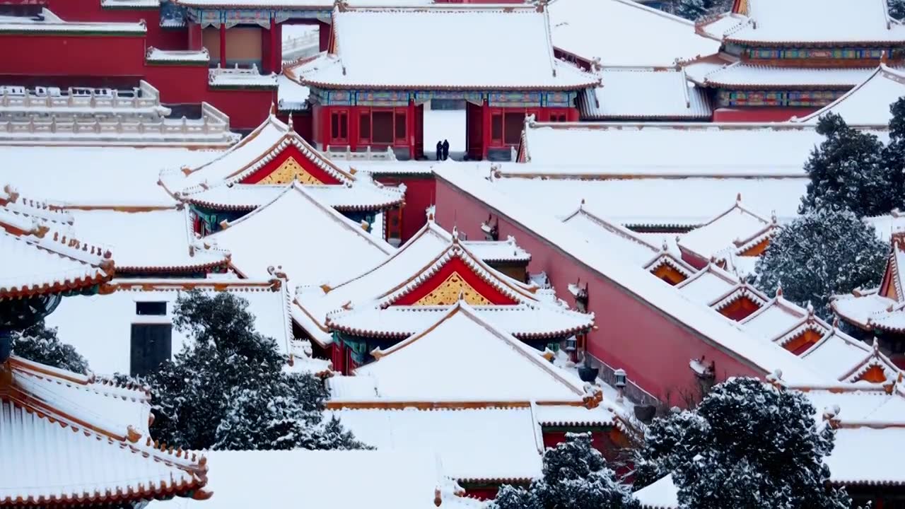 北京故宫紫禁城雪景视频素材