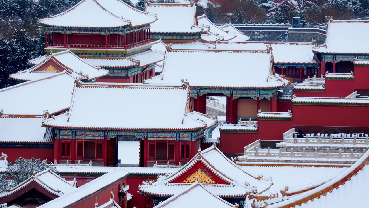 北京故宫紫禁城雪景视频素材