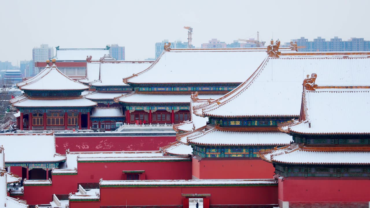 北京故宫紫禁城雪景视频素材