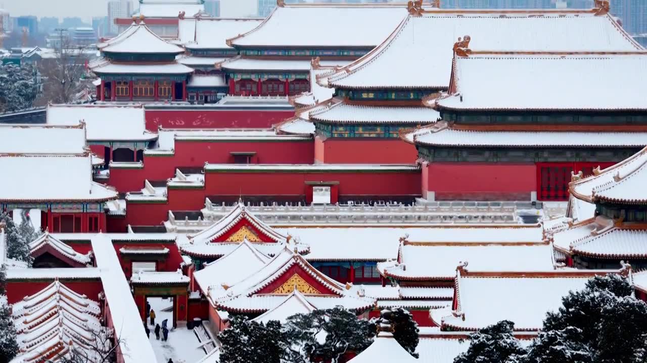 北京故宫紫禁城雪景视频素材