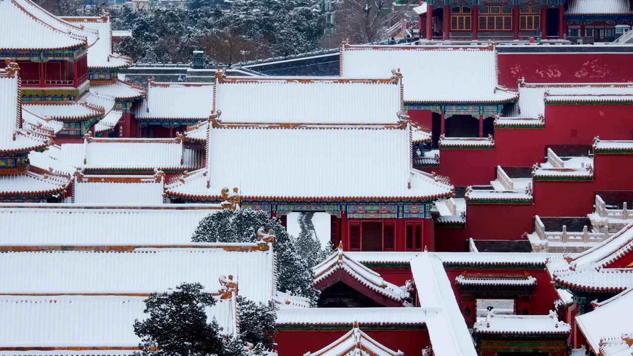 北京故宫紫禁城雪景视频素材