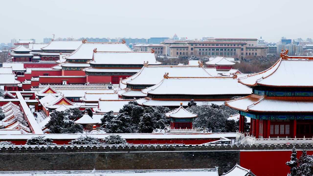 北京故宫紫禁城雪景视频素材