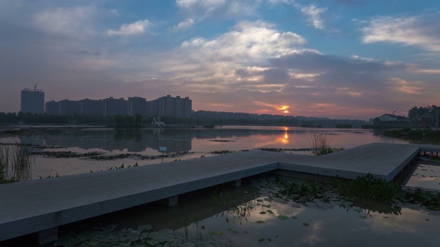 红莲湖日出视频素材