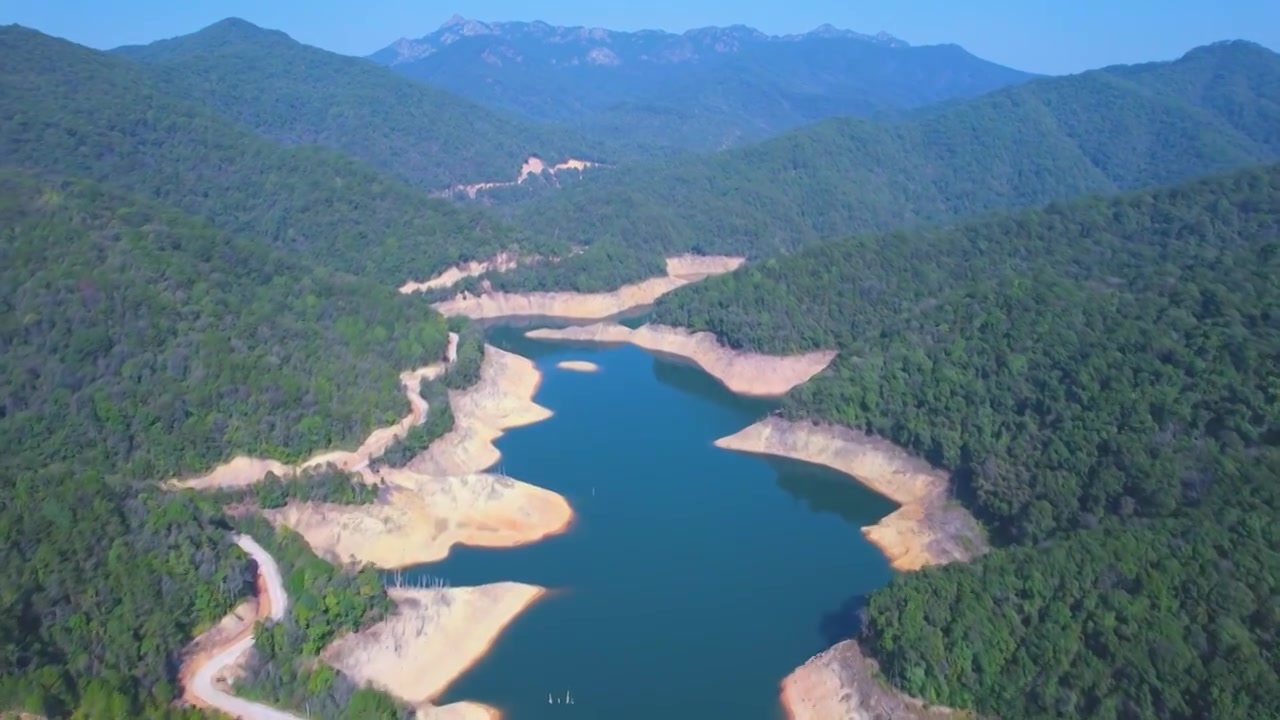 蕉岭县黄竹坪水库航拍视频素材