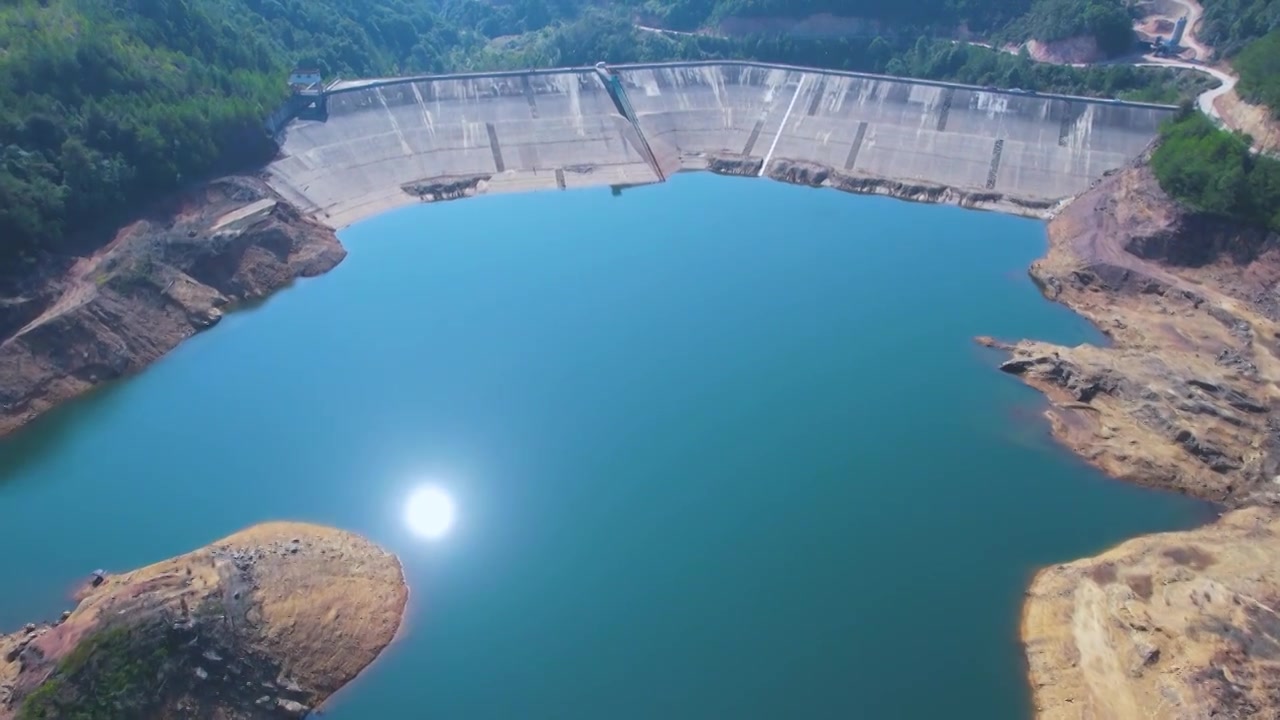 蕉岭县黄竹坪水库航拍视频素材