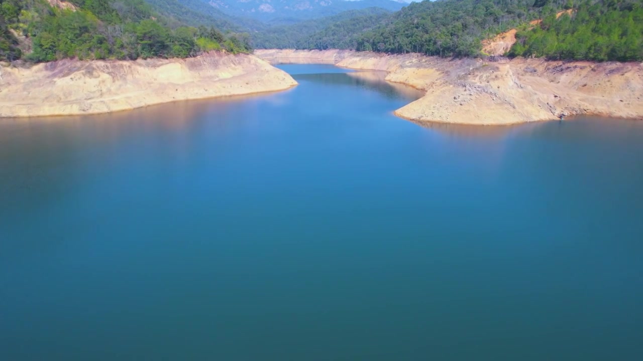 蕉岭县黄竹坪水库航拍视频素材